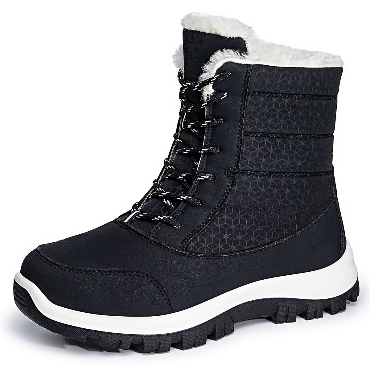 Polyurethane Plus Size Women's High Top Warm Cotton Shoes Cold-Proof Snow Comfortable Long Boots_viptrois.com
