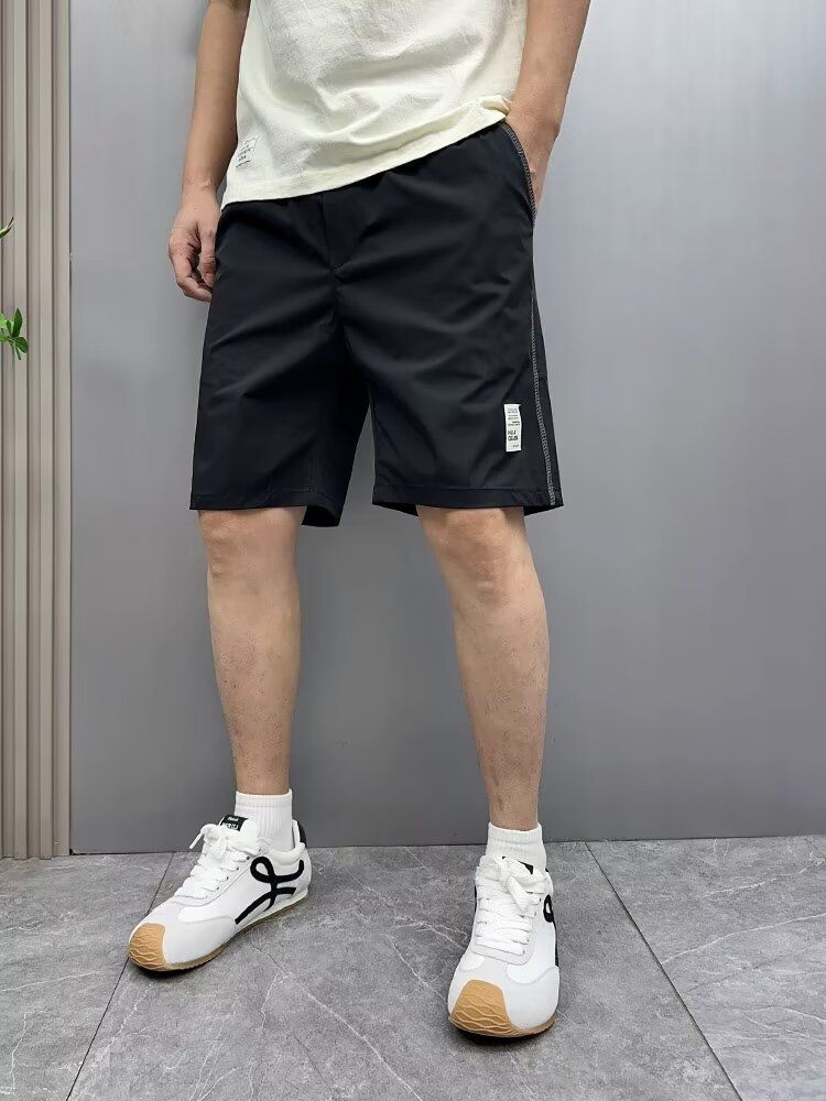 Men's Summer Casual Fashion Solid Color Loose Straight Leg Five Point mid Length Pants Thin Shorts_viptrois.com