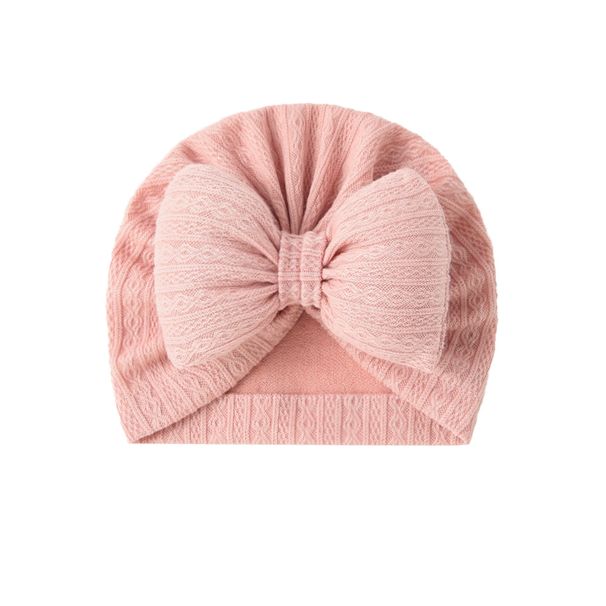 Newborn Turban Hats for Girls Boys Big Bow Baby Hat Toddler Kids Beanie Cotton Soft Infant Bonnet Accessories 7 Colors_viptrois.com