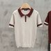 Men's Clothing Summer Knitted Lapel Slim Ins Men's Polo Shirt Quick Drying Ice Silk Simple Solid Color Texture Short Sleeved T Shirt Top_viptrois.com