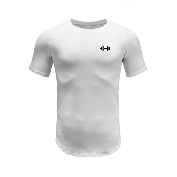 Muscle Fitness Short-sleeved Foreign Trade Cross-border Bodybuilding Slim-fit T-shirt, Shoulder-plugged Elastic Top, Running Casual Training Clothes_viptrois.com