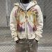 Y2k Graffiti Hoodie – Unisex Oversized Zip-Up Sweatshirt With Angel Print (Black/White) – Retro Streetwear, Breathable Polyester, Drop-Shoulder Fit_viptrois.com