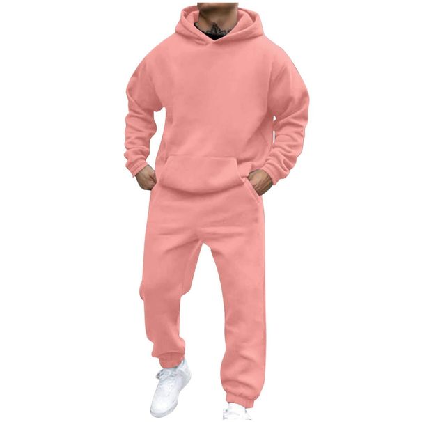 Men's Clothing New Plus Velvet Fashion Sweater Suit Leisure Loose Long Sleeve Hooded_viptrois.com