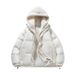 Men's Winter Fashion Hooded Fleece Lined Jacket, Casual Unisex Oversized Coat With Contrast Design, Warm Two-Tone Layered Look For Cold Weather_viptrois.com