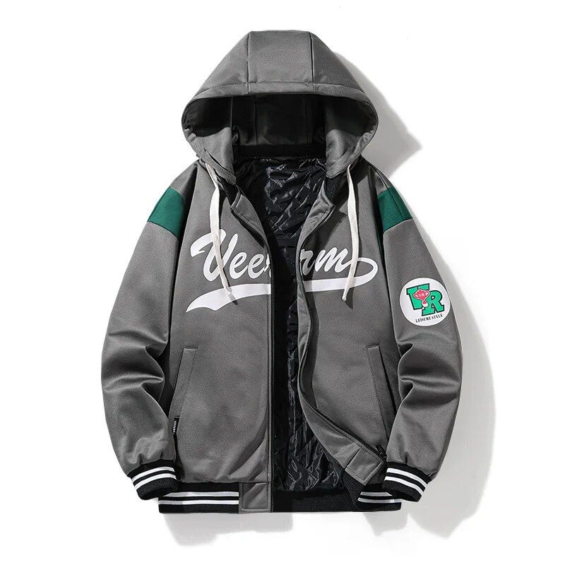 Winter Baseball Jacket Men Hooded Thick Warm Cotton Padded Coat Casual Loose Fashion Winter Jacket Men Windbreakers Size L-XXXL_viptrois.com