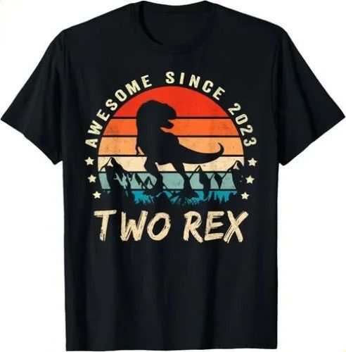 T-shirttwo Rex 2026 2nd Birthday Gift Second Dinosaur 2 Year Old_viptrois.com