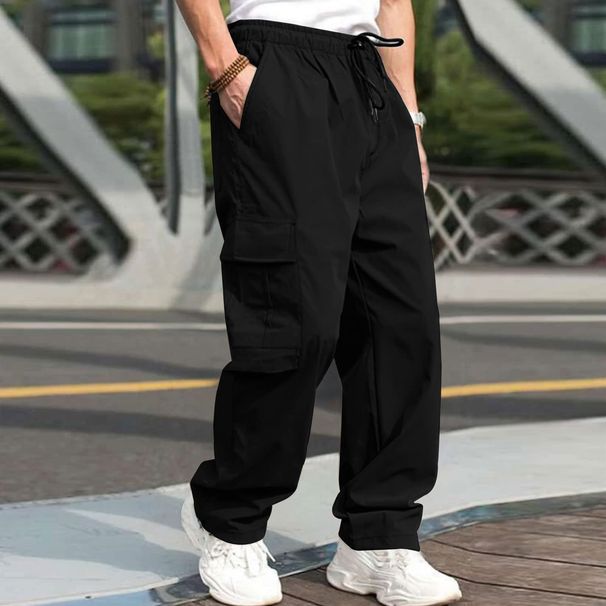 Pure 2023 Cross-Border Summer New Cargo European And American Men's Loose Straight Casual Long Pants_viptrois.com