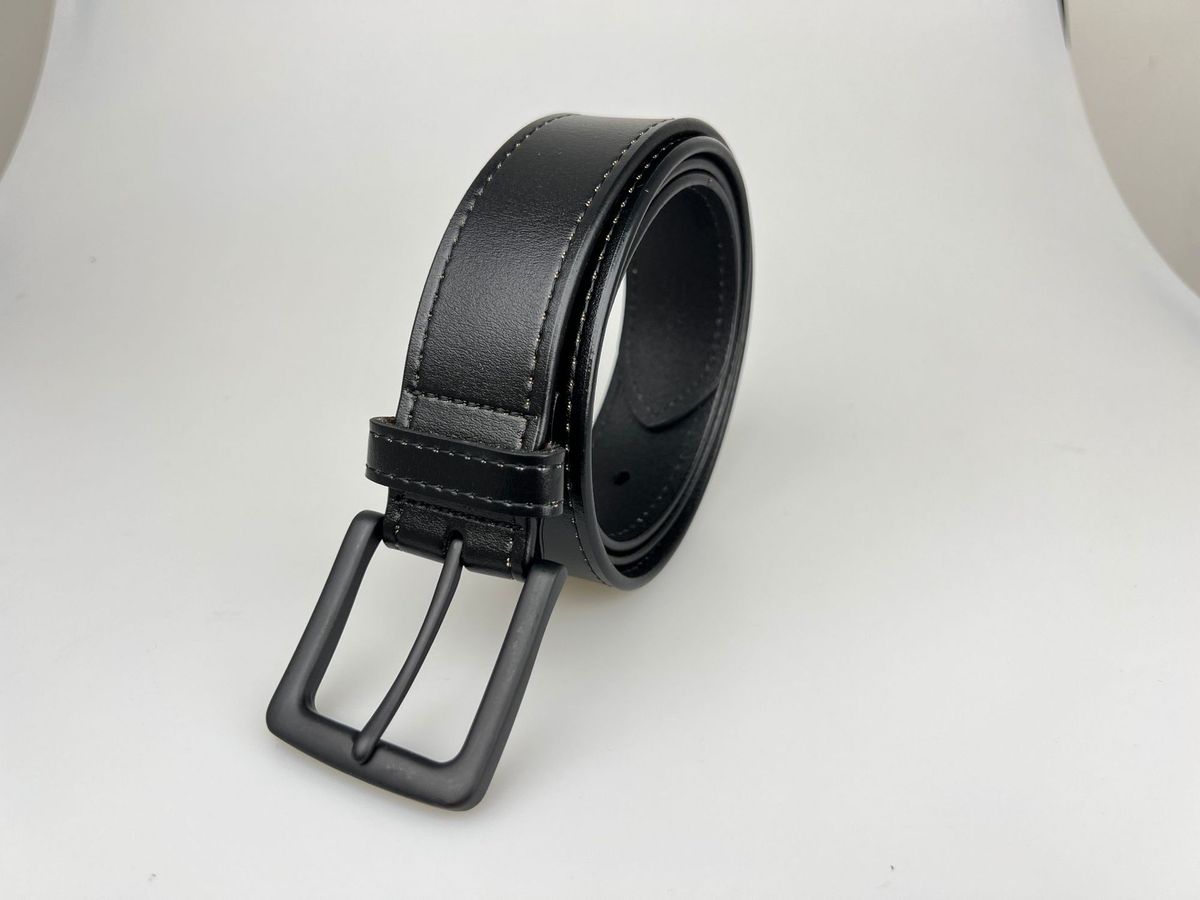 Men's Genuine Leather Belt - Classic Cowboy Style With Stitching Detail & Buckle Closure For Jeans & Pants_viptrois.com