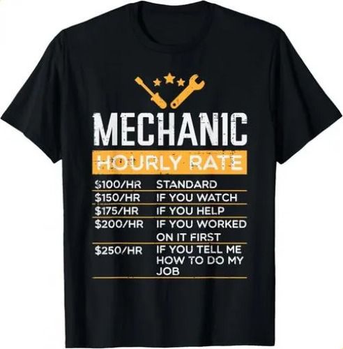 2026 T-shirtt-shirtmechanic Hourly Rate Funny Labor Rates Men Wom_viptrois.com
