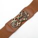European and n fashion retro rose to button wide version of the waist elastic down dress lady belt_viptrois.com