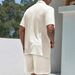 Men's Shirts 2025 Summer New Men's Solid Color Short Sleeved Shirts Casual Suits_viptrois.com