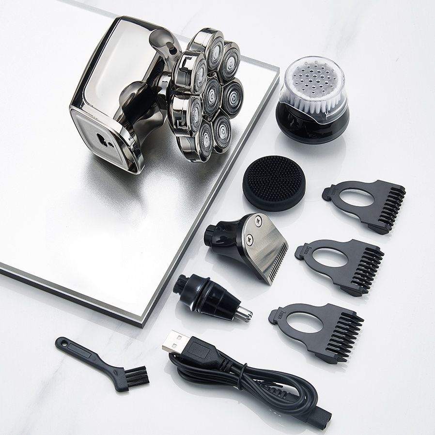 Electric Head Hair Shaver LED Display Ultimate Mens Cordless Rechargeable Wet/Dry Skull & Bald Head Waterproof Razor With Rotary Blades; Clipper_viptrois.com