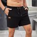 Men's Sports Casual Shorts Cross Border Waffle Solid Color Four Point Pants_viptrois.com