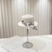 Women's Straw Hats New Style Ink Painting Small Brim Flat Top Straw Hat Retro Hat Summer Seaside Holiday Sun Hat_viptrois.com