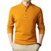 2025 Spring And Autumn Thin Men's Long Sleeve T-Shirt Pure Cotton Stand Collar Top Middle-aged Business Casual T-shirt_viptrois.com