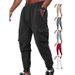 Men's Plaid Jogger Pants – Stylish Checkered Cargo Pants With Drawstring Waist & Belt Loops (6 Colors, S-XXXL)_viptrois.com