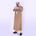 New Muslim Robe Standing Collar Solid Color Arab Long Style Ethnic Men's Clothing_viptrois.com