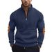 Men's Clothing Autumn And Winter New Solid Color Men's Half Zip Corduroy Casual Stand Up Collar Long Sleeved Sweatshirt Men_viptrois.com