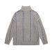 25 Autumn Winter New Half-Zip Stand Collar Pullover Knit For Men American Retro Color-Block Loose Sweater_viptrois.com