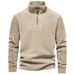 Men's Autumn And Winter New Stand-up Collar Half-zipper Long-sleeved Sweater Stand-up Collar Cross-border Trend Versatile Men's Fleece Top_viptrois.com