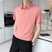 Summer New Men's Polo Shirt Short-sleeved Korean Version Solid Color Fashion High Elasticity Ice Silk Drape Seamless Lapel POLO_viptrois.com