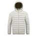 Men's Fleece-Lined Hooded Jacket - Lightweight Quilted Coat For Winter, Casual Outerwear With Zipper Closure_viptrois.com