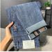 High End Men's Jeans Spring And Autumn New Style All Match Trend Elastic Small Straight Tube Ash Gray Printed Long Trousers Washed Jeans_viptrois.com