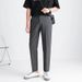 Men's Clothing Small Suit Trousers Men's Drape Nine Point Trousers Business Casual Trendy British Straight Loose Suit Trousers_viptrois.com