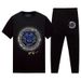 Men's Clothing Fashion brand short sleeved T shirt men's summer trend ice silk large size hot diamond two piece suit sports handsome men's casual suit_viptrois.com