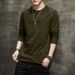 2025 New Spring Round Neck Long Sleeve T-Shirt Slim Fit Solid Color Base Shirt Casual Versatile Pullover For Men_viptrois.com