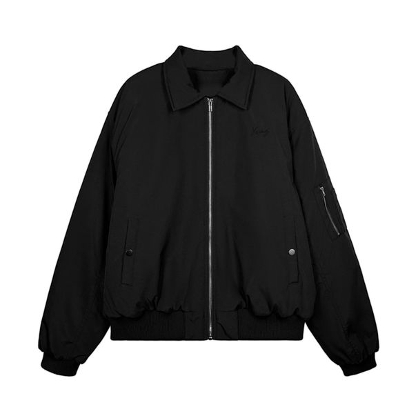 Men's Clothing Street Fashion Brand Vibe Retro Lapel Bomber Jacket, New Spring And Autumn Style, Loose Fit, Trendy And Versatile Short Coat._viptrois.com