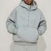 Men's Oversized Zip-Up Hooded Sweatshirt With High Neck - Windproof Fleece Lined Pullover For Casual Streetwear_viptrois.com