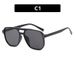 Fashionable Simple Square Frame UV Protection Internet Celebrity Double Bridge Rivet Pilot Sunglasses_viptrois.com
