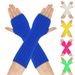 Medium to long woolen Japanese Korean autumn and winter anime dress up gloves, knitted open finger warm gloves_viptrois.com