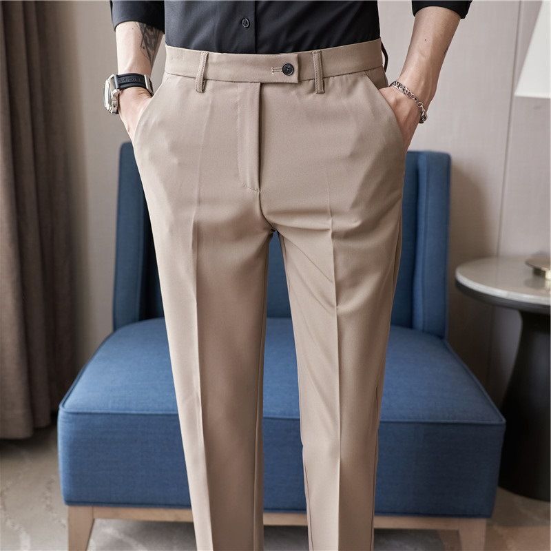 Men's Clothing Autumn Casual Pants Men's Loose Straight Business Suit Pants High Grade Drape Trousers Men's Professional Formal Trousers_viptrois.com