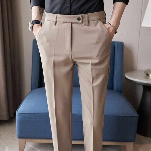Men's Clothing Autumn Casual Pants Men's Loose Straight Business Suit Pants High Grade Drape Trousers Men's Professional Formal Trousers_viptrois.com