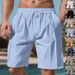 Men's Clothing Summer Thin Linen Breathable Solid Color Beach Sports Casual Loose Five-Point Shorts_viptrois.com