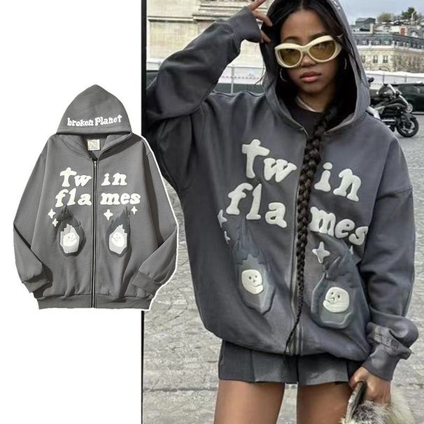 2023 New Loose Casual Printed Hooded Zipper Men's Sweatshirt Cardigan Sports Jacket_viptrois.com