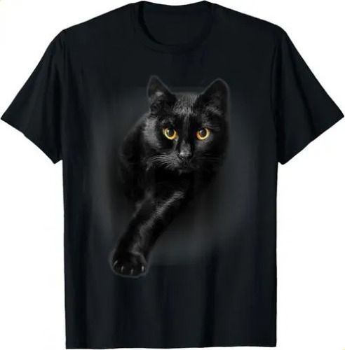 2026 T-shirtblack Cat Yellow Eyes T-shirt Cats Tee Shirt Gifts Gi_viptrois.com