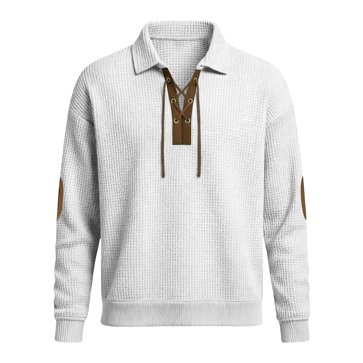 Heavy Explosion Long-sleeved Solid Color Sweater Men's Fashion Loose Lapel Sports Versatile Casual Men's Clothing_viptrois.com