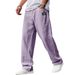 Men's Clothing Casual Cotton Linen Drawstring Waist Pants With Embroidered Logo, Relaxed Fit, Multiple Pockets, Available In 10 Colors_viptrois.com