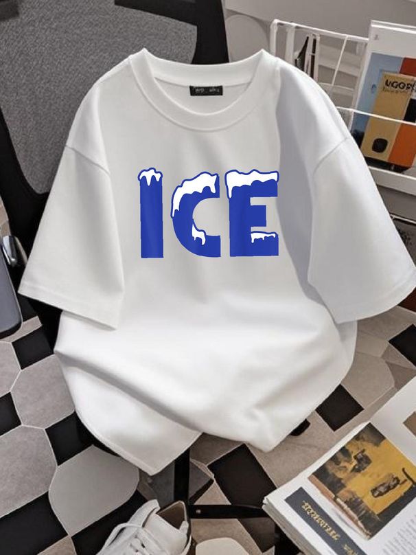 Ice Ice And Baby Funny Matching Halloween Costume 2025 T-Shirt Stylish Print Round Neck Short Sleeve Women Summer Graphic Streetwear Comfortable Unisex Stretched Versatile T-Shirt For Women Casual Slightly Women Top Graphic Tees Soft Designer Clothes_viptrois.com