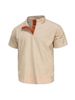 Men's Corduroy Henley Shirt - Short Sleeve Casual T-Shirt With Button Placket (S-5XL, Breathable Polyester, Relaxed Fit)_viptrois.com