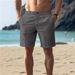 Men's Cotton Linen Breathable Casual Shorts Solid Color Button Beach Outdoor Straight Leg Summer Everyday_viptrois.com