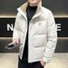 Pure Men's Jacket Winter Fashion Stand Collar Youth European And American Print Thickened Warm Cold-Proof Duck Down Coat_viptrois.com