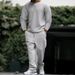 Men's Clothing Waffle-Knit Lounge Set – Long Sleeve T-Shirt & Pants For Men (Khaki/Black/Navy, S-XXXL)_viptrois.com