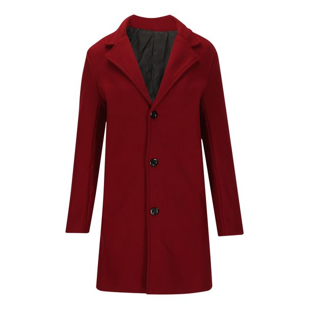 Men’s Slim-Fit Wool-Blend Trench Coat, Long-Length Casual Overcoat With Multi-Pocket Design, Lightweight Polyester-Cotton Blend,_viptrois.com