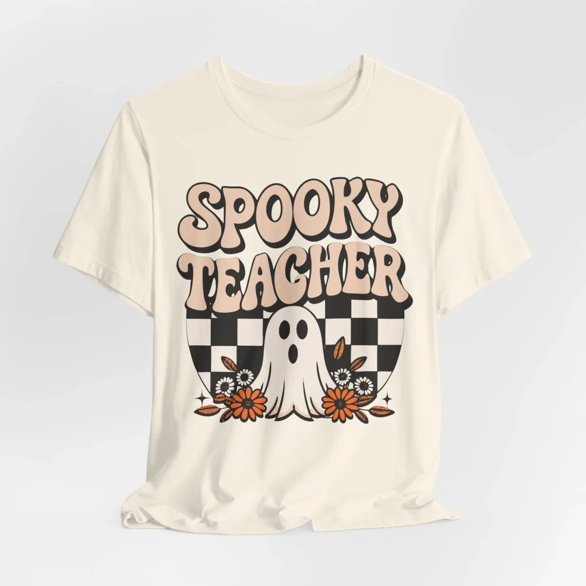 Spooky Teacher Graphic Tee - Halloween T-Shirt Mens Womens Tees Top For Fall Fashion And School_viptrois.com