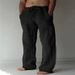 Men's Clothing Men's European And American Independent Station New Solid Color Cotton And Linen Loose Casual Drawstring Multi Pocket Trousers_viptrois.com