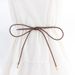 Women's Lengthened Decorative Waist Chain Dress with Bow Knot Woven Thin Belt Korean Versatile pu Waist Rope_viptrois.com